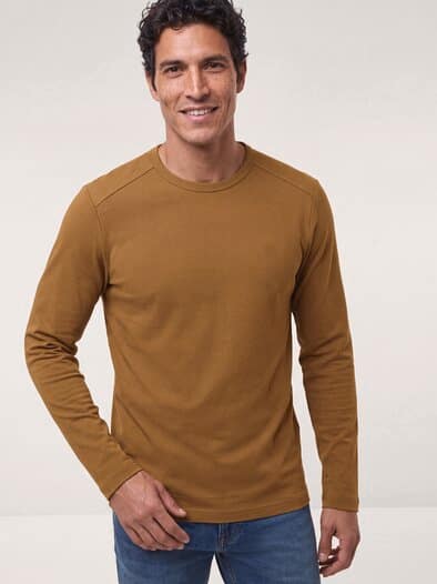 Langarm Zu schade für Drunter-Shirt Cognac