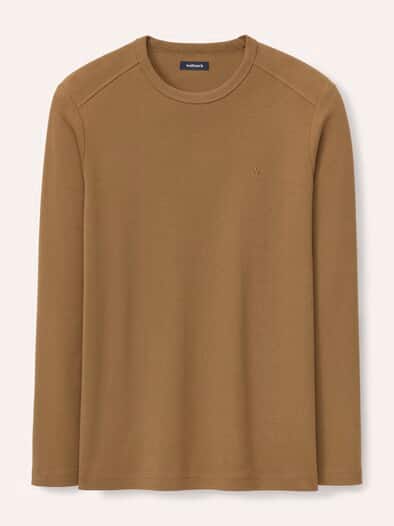 Langarm Zu schade für Drunter-Shirt Cognac