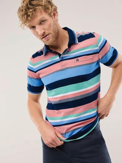 Extraglatt-Polo Bicolor Streifen