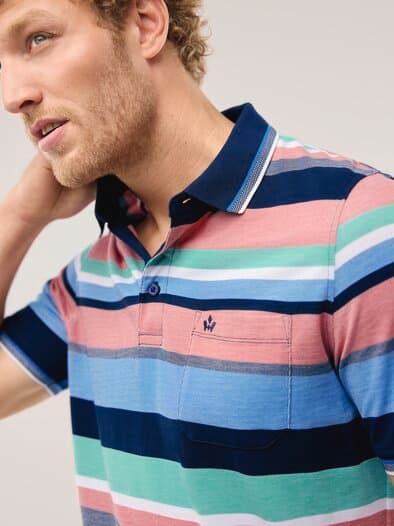 Extraglatt-Polo Bicolor Streifen