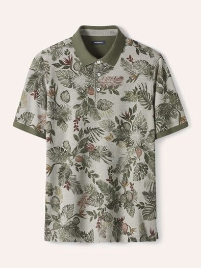 Tropical Polo Druck Khaki