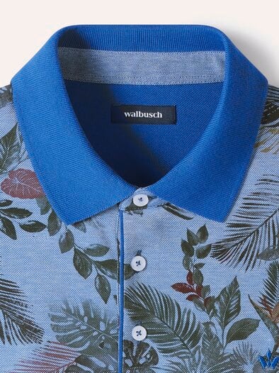 Tropical Polo Druck Blau