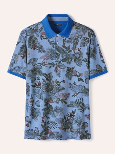 Tropical Polo Druck Blau