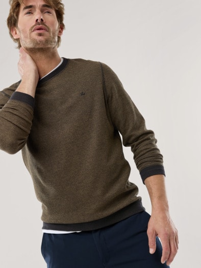 Struktur Pullover Bicolor Curry