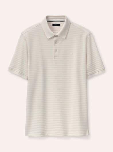 Strukturiertes Polo mit Kurzarm Natur