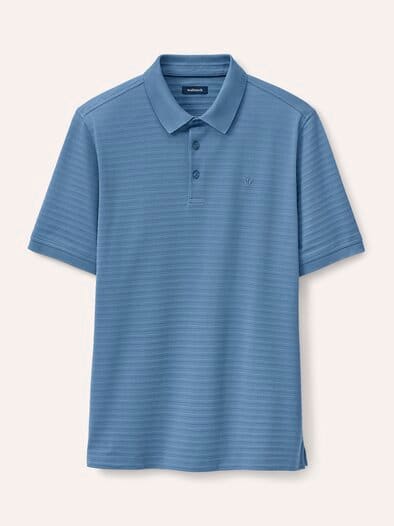 Strukturiertes Polo mit Kurzarm Rauchblau