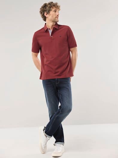 Melange Polo Rot