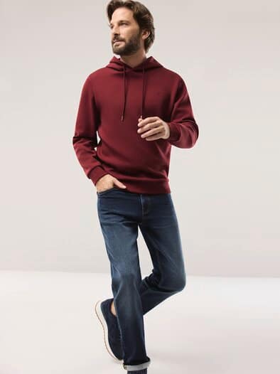 Easycare Kapuzen-Sweatshirt Dunkelrot