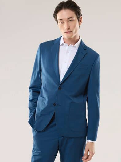 Anzug-Sakko aus Baumwollmix Rauchblau