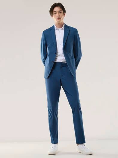 Anzug-Sakko aus Baumwollmix Rauchblau