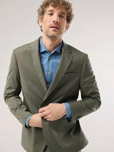 Anzug-Sakko aus Baumwollmix Khaki