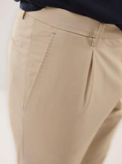 Anzug-Hose aus Baumwollmix Beige