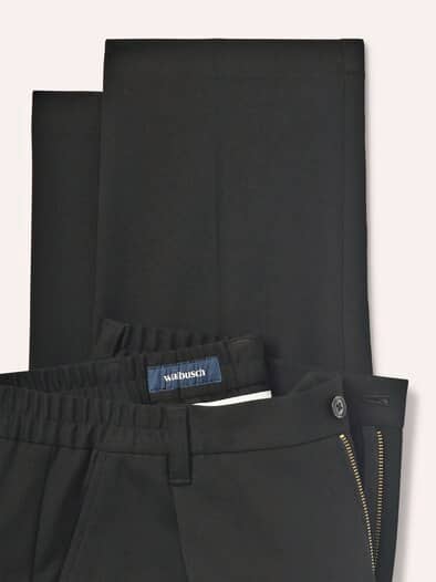 Chino mit Bundfalte Schwarz