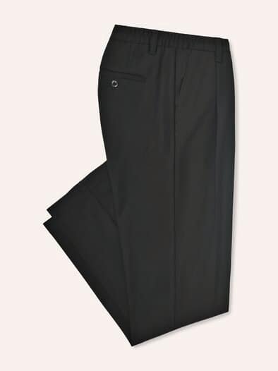 Chino mit Bundfalte Schwarz