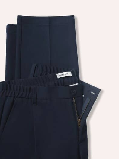 Chino mit Bundfalte Marine