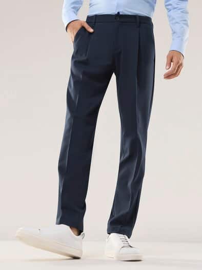 Chino mit Bundfalte Marine