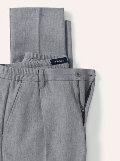 Chino mit Bundfalte Grau