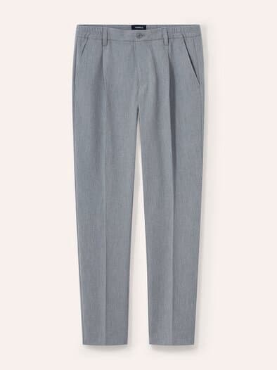 Chino mit Bundfalte Grau