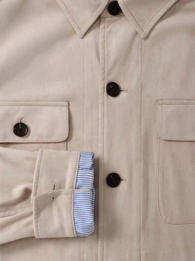 Hemdjacke aus Microvelours Beige