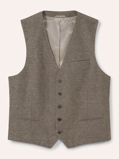 Reiseleinen-Weste Beige