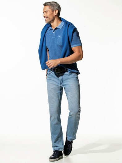 Jeans Sattlerstich Bleached