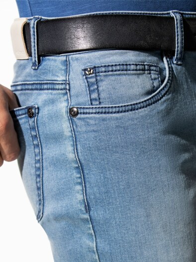 Jeans Sattlerstich Bleached