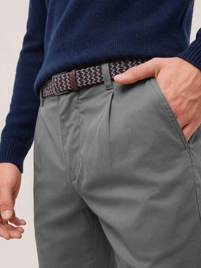 Extraglatt-Stretchbund-Chino Grau