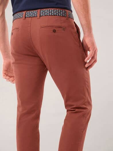 Extraglatt-Stretchbund-Chino Rotbraun