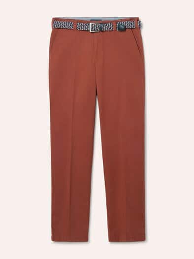 Extraglatt-Stretchbund-Chino Rotbraun