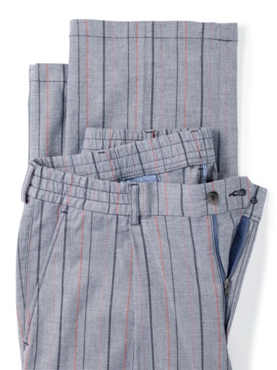 Relaxbund-Bundfaltenhose Blau gestreift