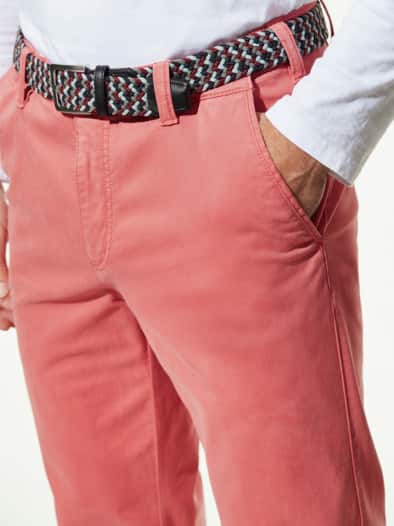 Extraglatt-Stretchbund-Chino Koralle
