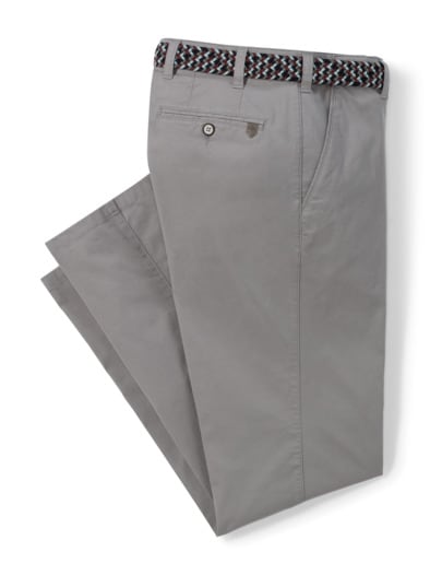 Extraglatt-Stretchbund-Chino Mittelgrau