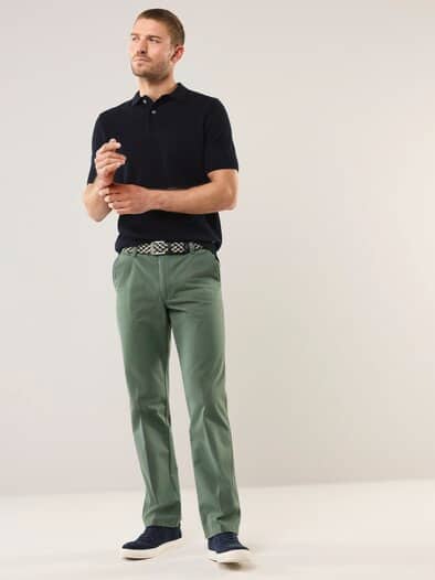 Extraglatt-Stretchbund-Chino Salbei