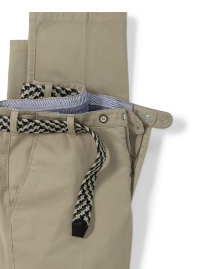 Extraglatt-Stretchbund-Chino Beige