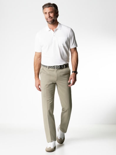 Extraglatt-Stretchbund-Chino Beige