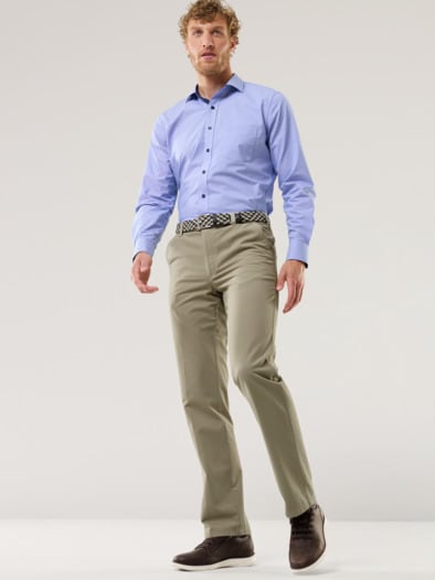 Extraglatt-Stretchbund-Chino Beige