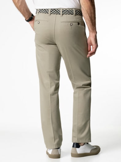 Extraglatt-Stretchbund-Chino Beige