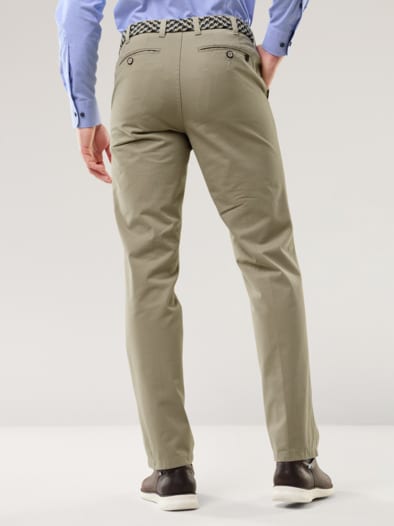 Extraglatt-Stretchbund-Chino Beige