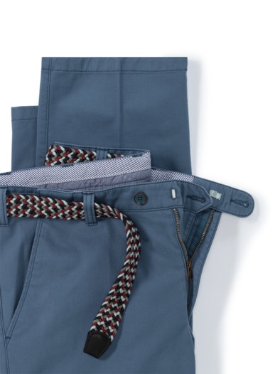 Extraglatt-Stretchbund-Chino Royalblau