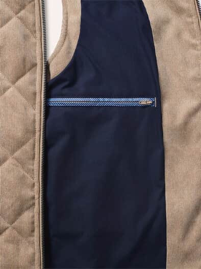 gesteppte Weste aus Cord Beige