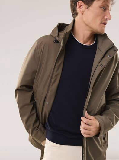 Microfaser Langjacke Graubraun