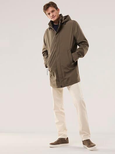 Microfaser Langjacke Graubraun