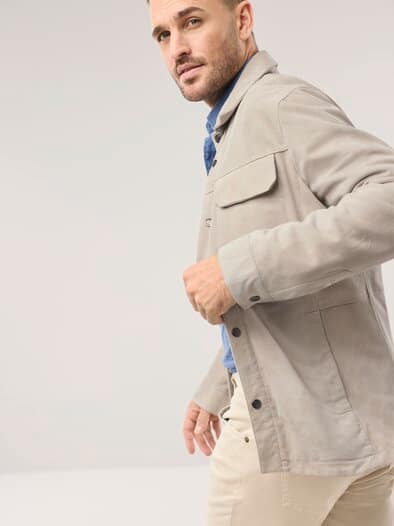 Velourslederhemdjacke Kitt