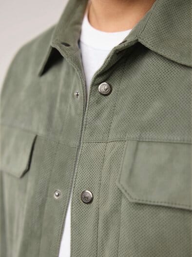 Velourslederhemdjacke Salbei