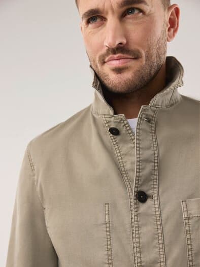 Baumwoll Hemdjacke Beige
