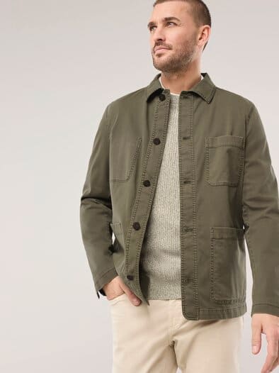 Baumwoll Hemdjacke Oliv