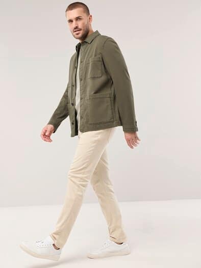 Baumwoll Hemdjacke Oliv