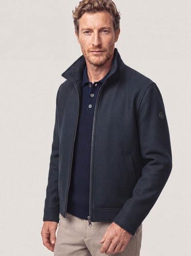 Blouson aus Wollmischung Marine