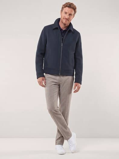 Blouson aus Wollmischung Marine