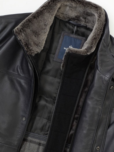 Lammnappa Langjacke 2in1 Mitternachtsblau